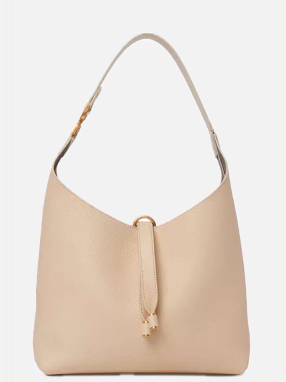 Chloé Marcie Hobo Bag - Medium - Pebbled Taupe Leather Hobo with Gold Accents - Picture 2 of 7
